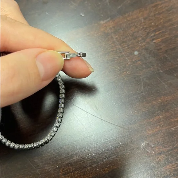 Sterling Silver Tennis Necklace for Women 16” - Picture 4 of 6